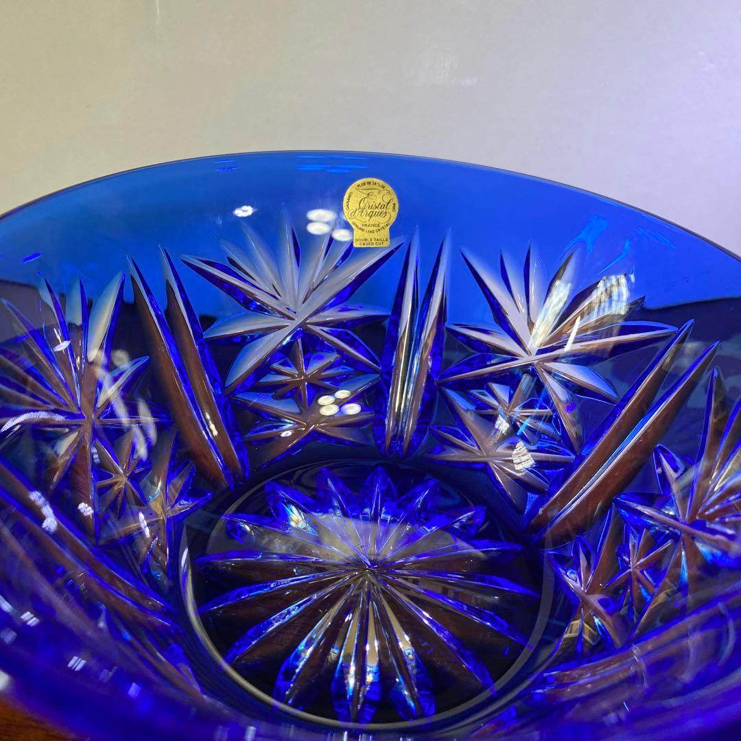 クリスタルダルク クリスタル カメイ 切子 小鉢 ブルー 藍色 5個