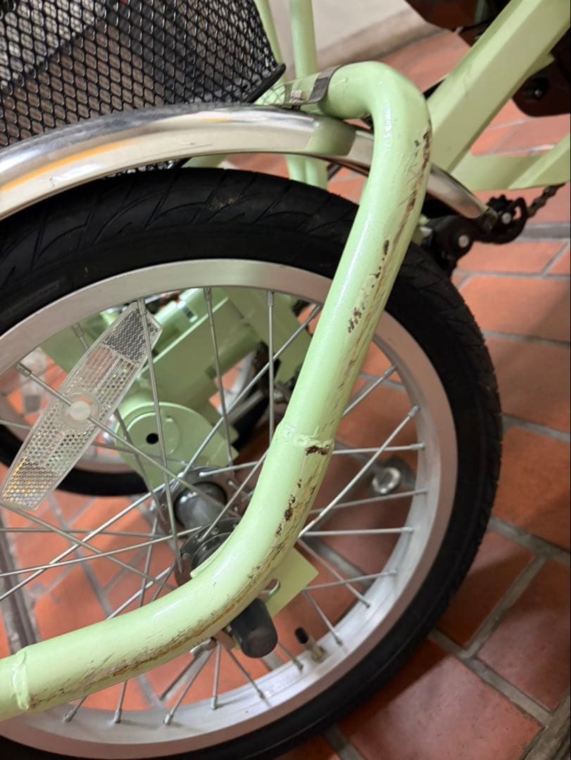 最終お値下げ‼️美品❗️電動アシスト三輪車 ミントグリーン 直接