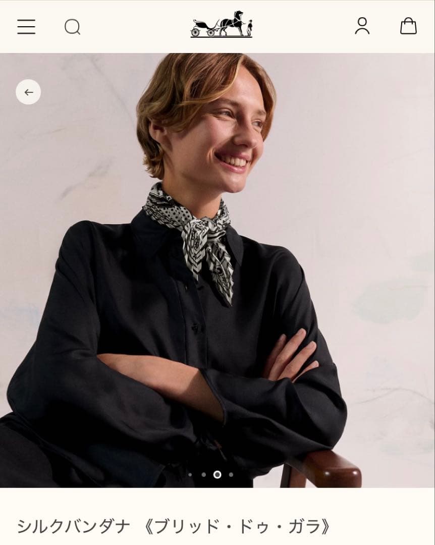 未使用】HERMES エルメスプリーツカレバンダナスカーフブリッド・ドゥ