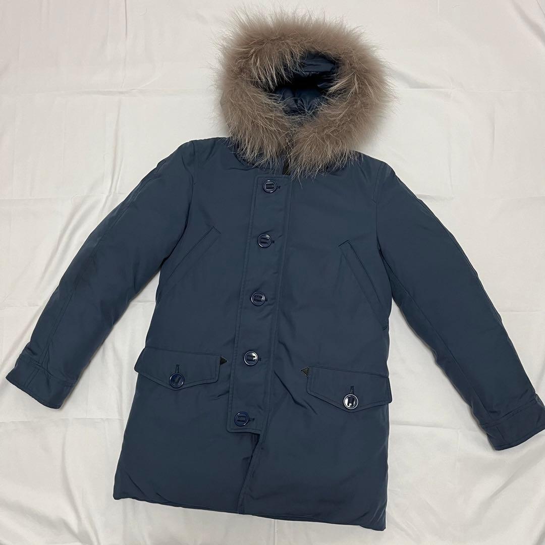 ユナイテッドアローズ ダウンジャケット ファー付き S ネイビー ブルー