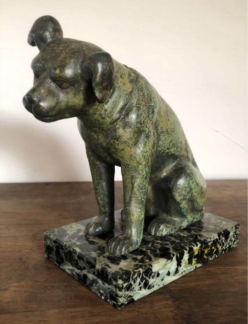 青銅 ビクター 犬の置物 日本ビクター株式会社 ニッパー 犬 VICTOR