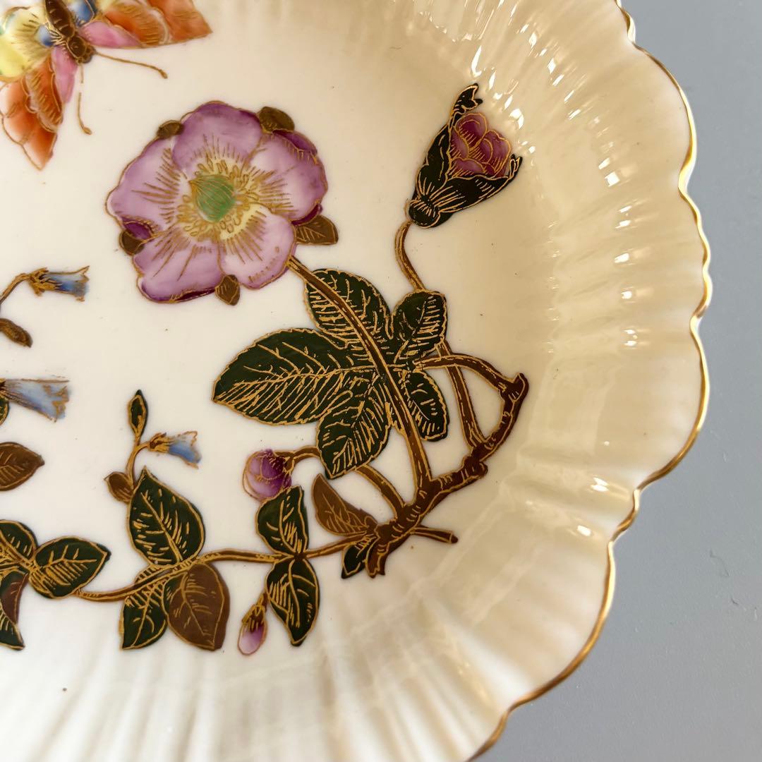 英国製アンティーク 1880年代 ロイヤルウースター 野薔薇と蝶⚫︎特注