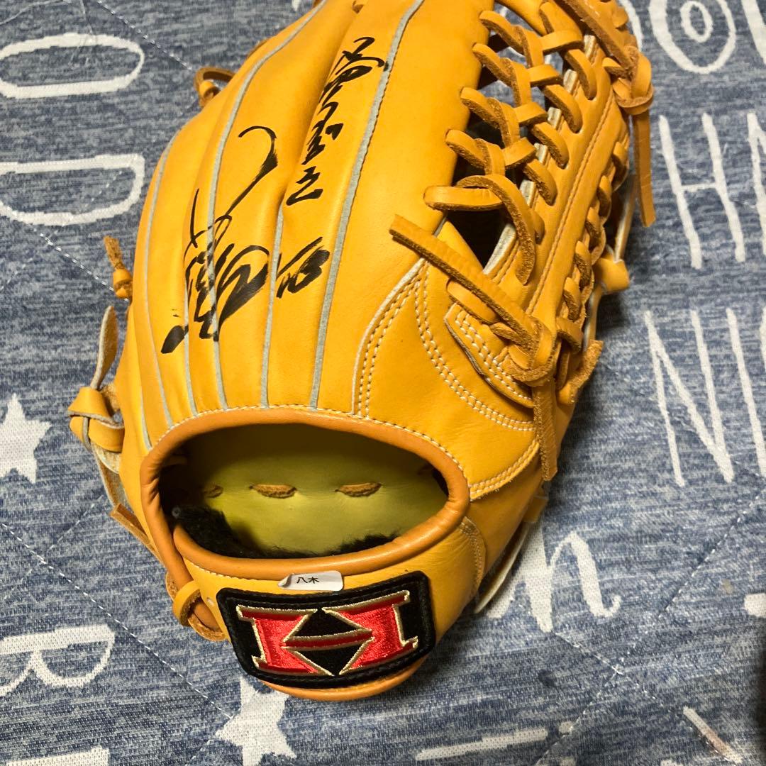 H Speedy Order Hi-Gold 野球グローブ サイン入り オレンジ - メルカリ
