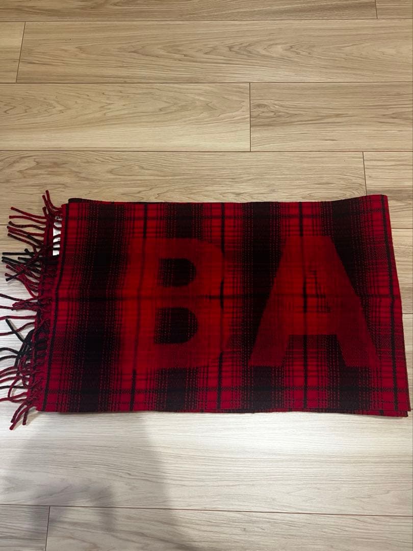 BALENCIAGA チェック　マフラー BALENCIAGA - バレンシアガ BALENCIAGA フード付きチェックマフラー