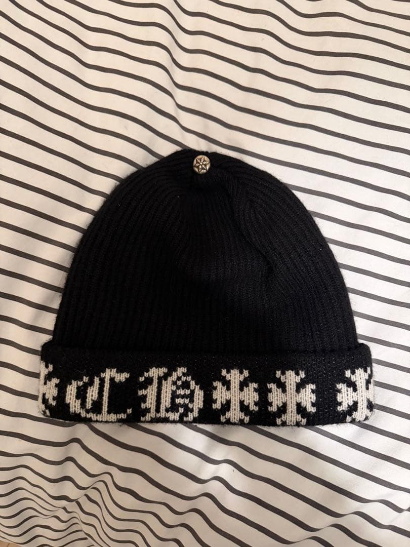 レアChromeHearts BIG DADDY CASHMERE BEANIE Chrome Hearts Big Daddy Cashmere Beanie | Blue | FARFETCH