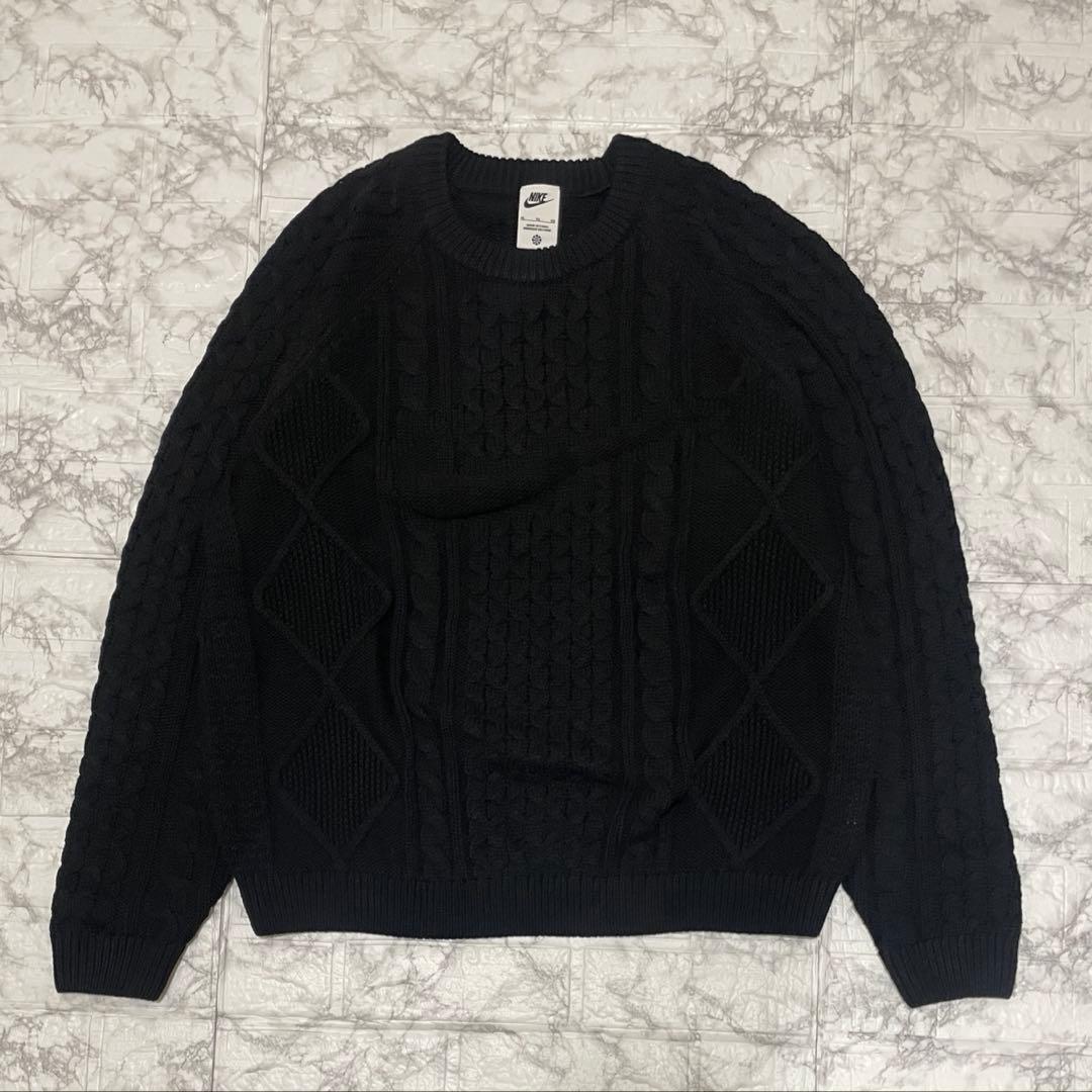 U95 XLサイズ　ナイキ　ケーブルニット　セーター NIKE ビッグスウッシュ ケーブルニットセーター 国内10月22日発売予定