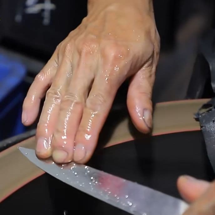 《新作》　V金10号　ダマスカス包丁　ハニカム模様　黄緑柄　剣型　牛刀