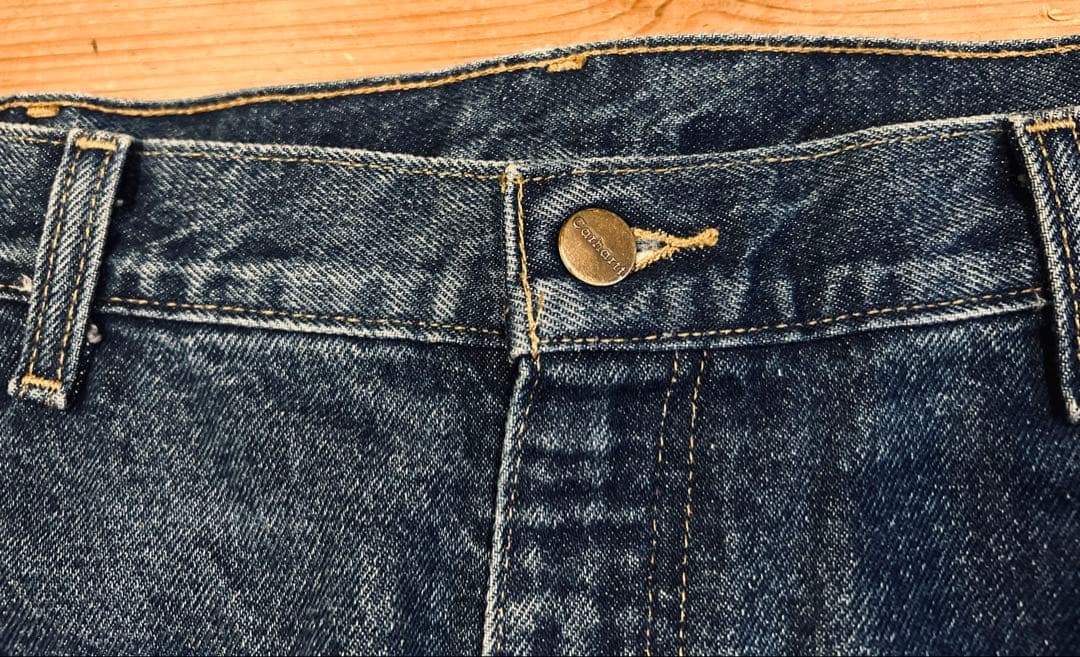 デニム 古着 90s Carhartt カーハート 青 チェック 裏地 カーゴ