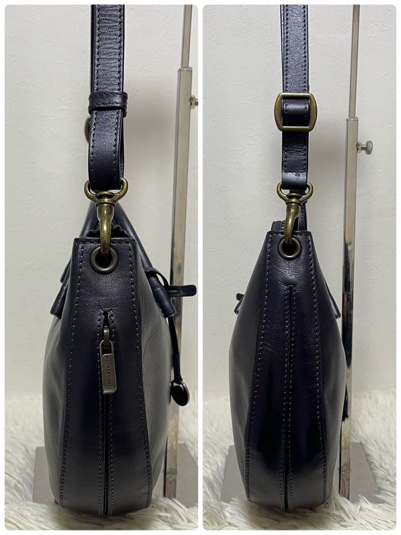 マザーハウス ツキアカリ ダークグレー ショルダーバッグ ハンドバッグ