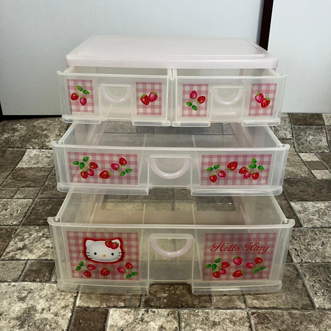 希少】ハローキティ 収納ボックス 4段 サンリオ いちごキティ 1999年