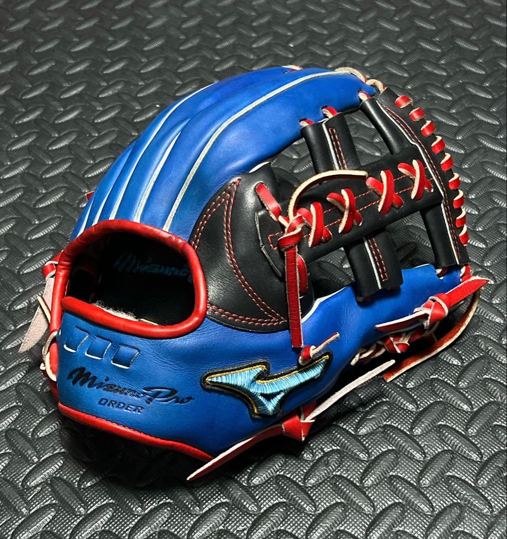 日本製 ミズノプロ オーダー 限定 ダイバーシティブルー 軟式 内野用