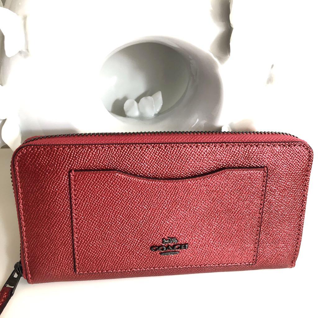 コーチCOACH 長財布 新品・未使用 12ポケット 大容量 箱付 レッド