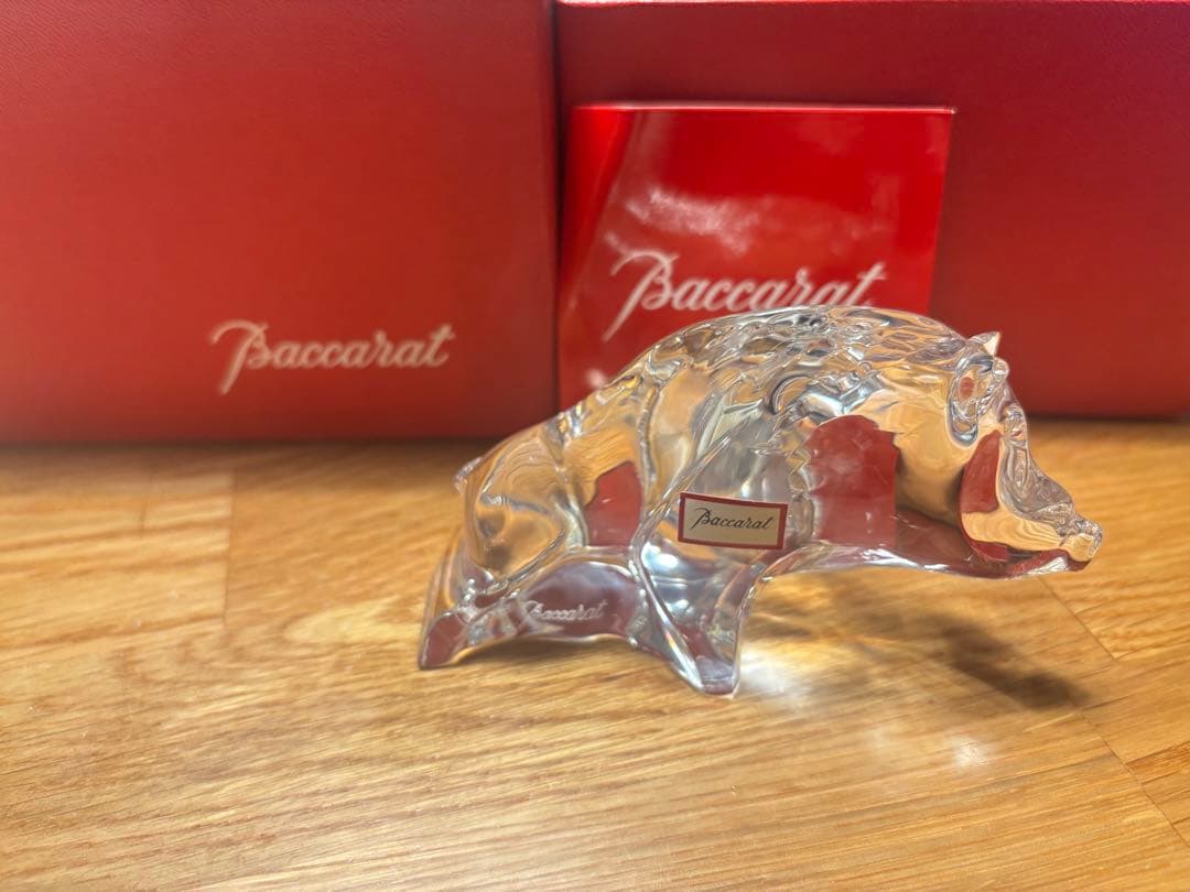 (美品)新品未使用　バカラ 干支置物 猪 バカラ フィギュリン ○ イノシシ 干支 12支 動物 置物 オーナメント