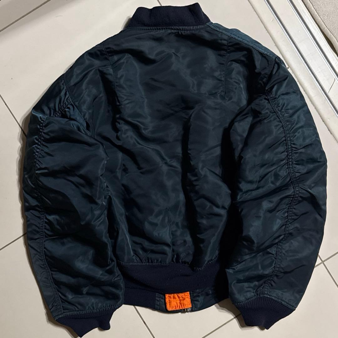 90's ALPHA INDUSTRIES MA-1 ネイビー M 短丈 - ジャケット・アウター
