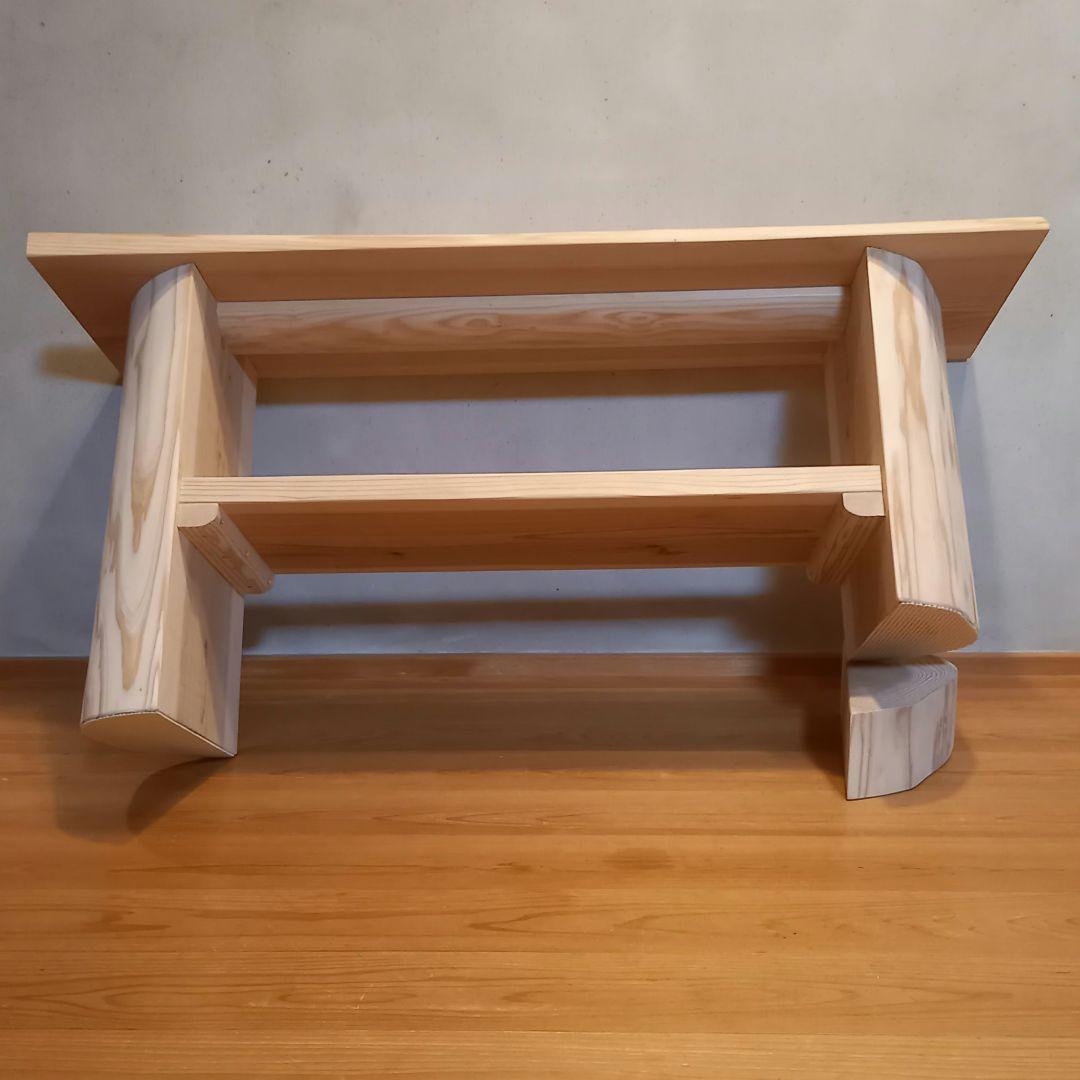 国産杉 無垢一枚板&丸太半割りログ脚 特注品脚高