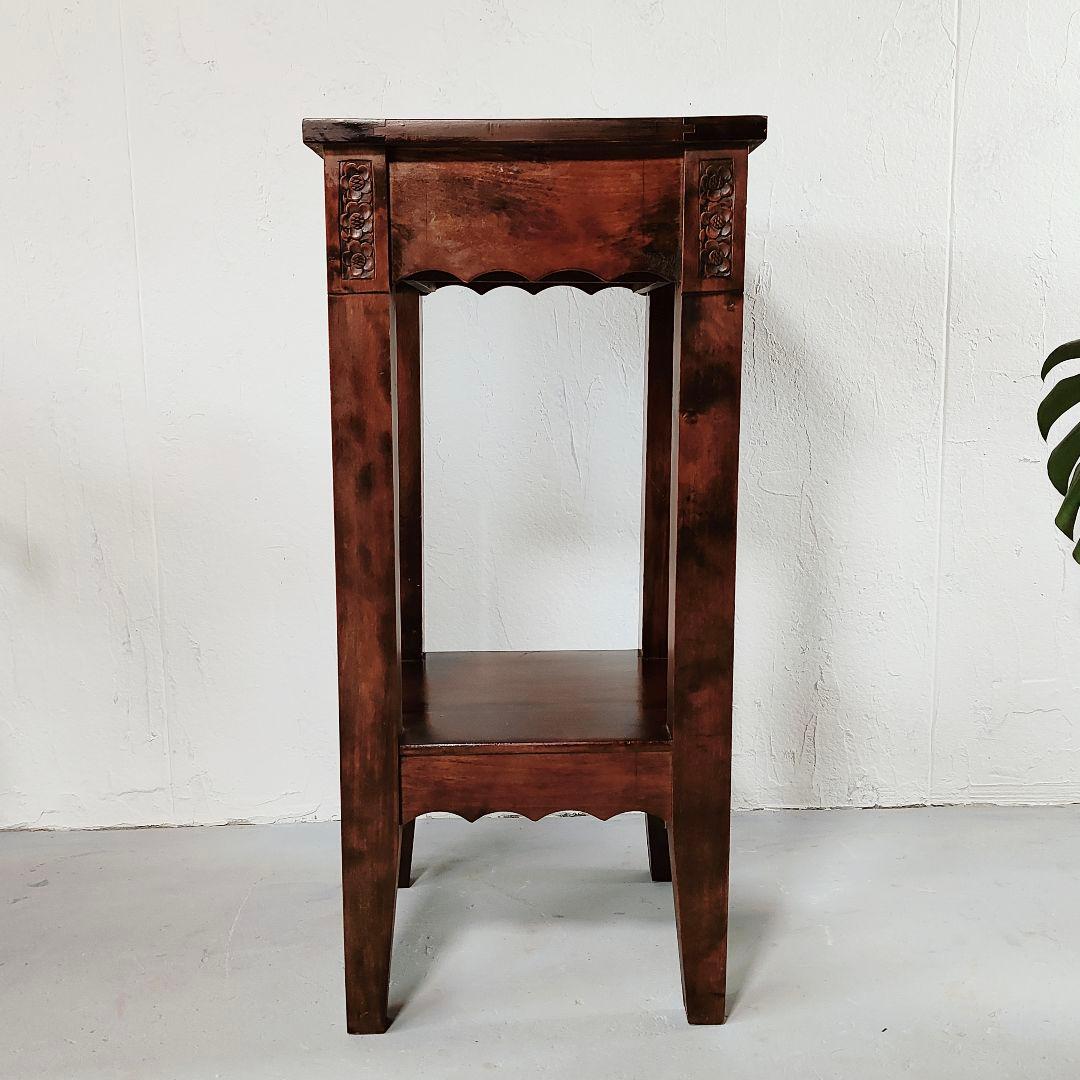 アンティーク 花台 可愛らしい 花柄 彫刻