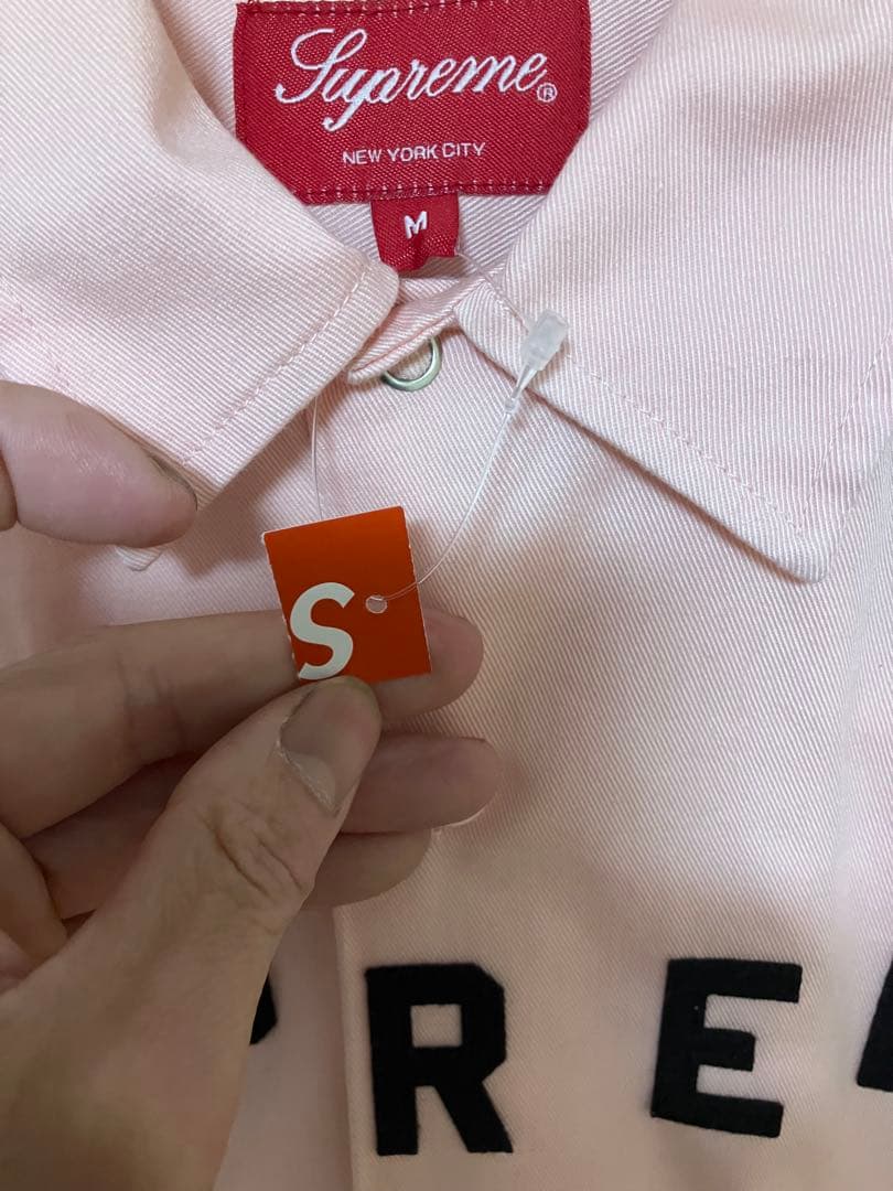 Supreme 長袖シャツ Mサイズ ピンク/カーキ - メルカリ