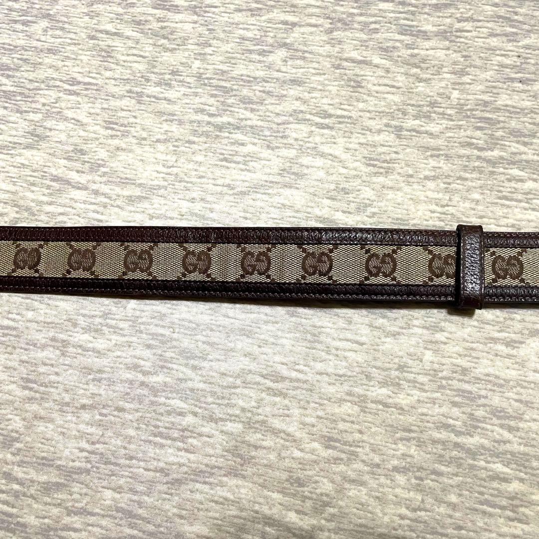 美品【GUCCI】GGキャンバス ベルト レザー　メンズ　《ショッパー別売り》