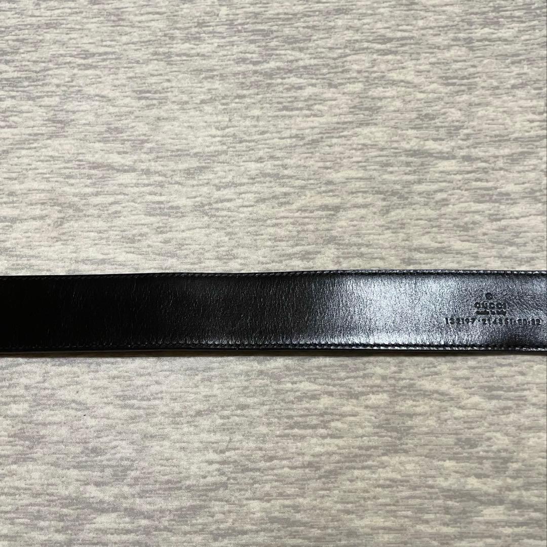 美品【GUCCI】GGキャンバス ベルト レザー　メンズ　《ショッパー別売り》