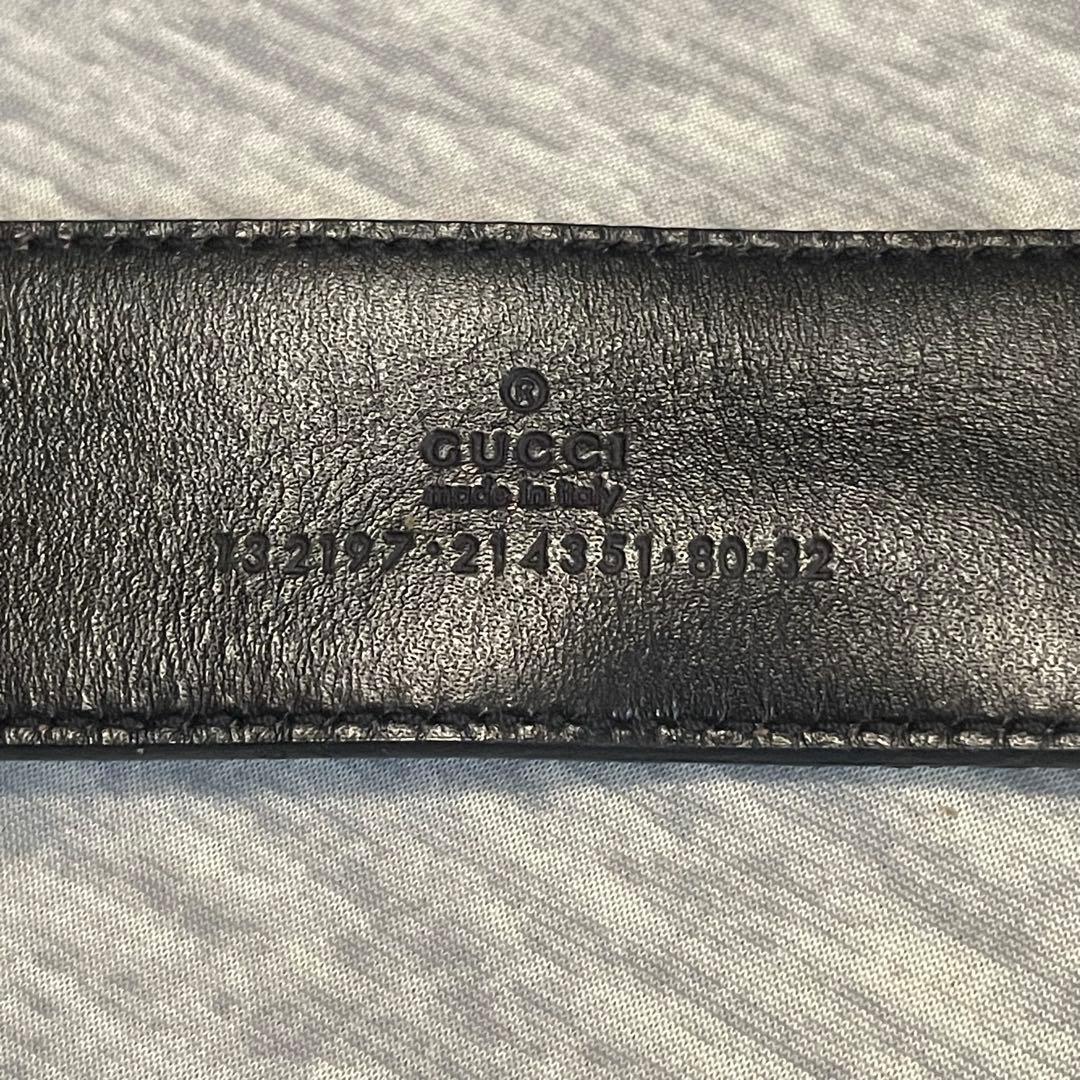 美品【GUCCI】GGキャンバス ベルト レザー　メンズ　《ショッパー別売り》