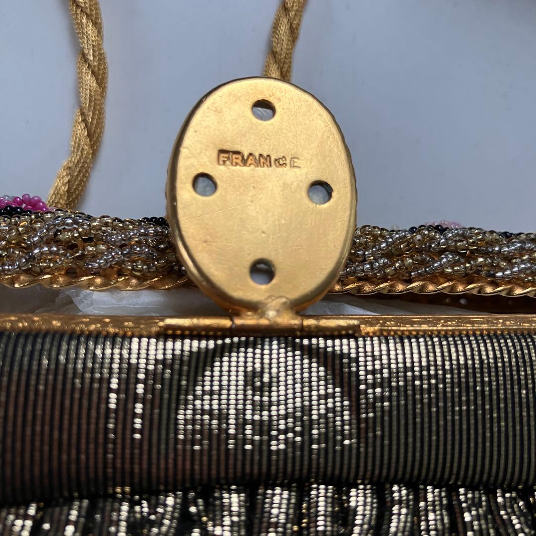 フランス アンティークデザイン パーティバッグ シックゴールド＆陶器