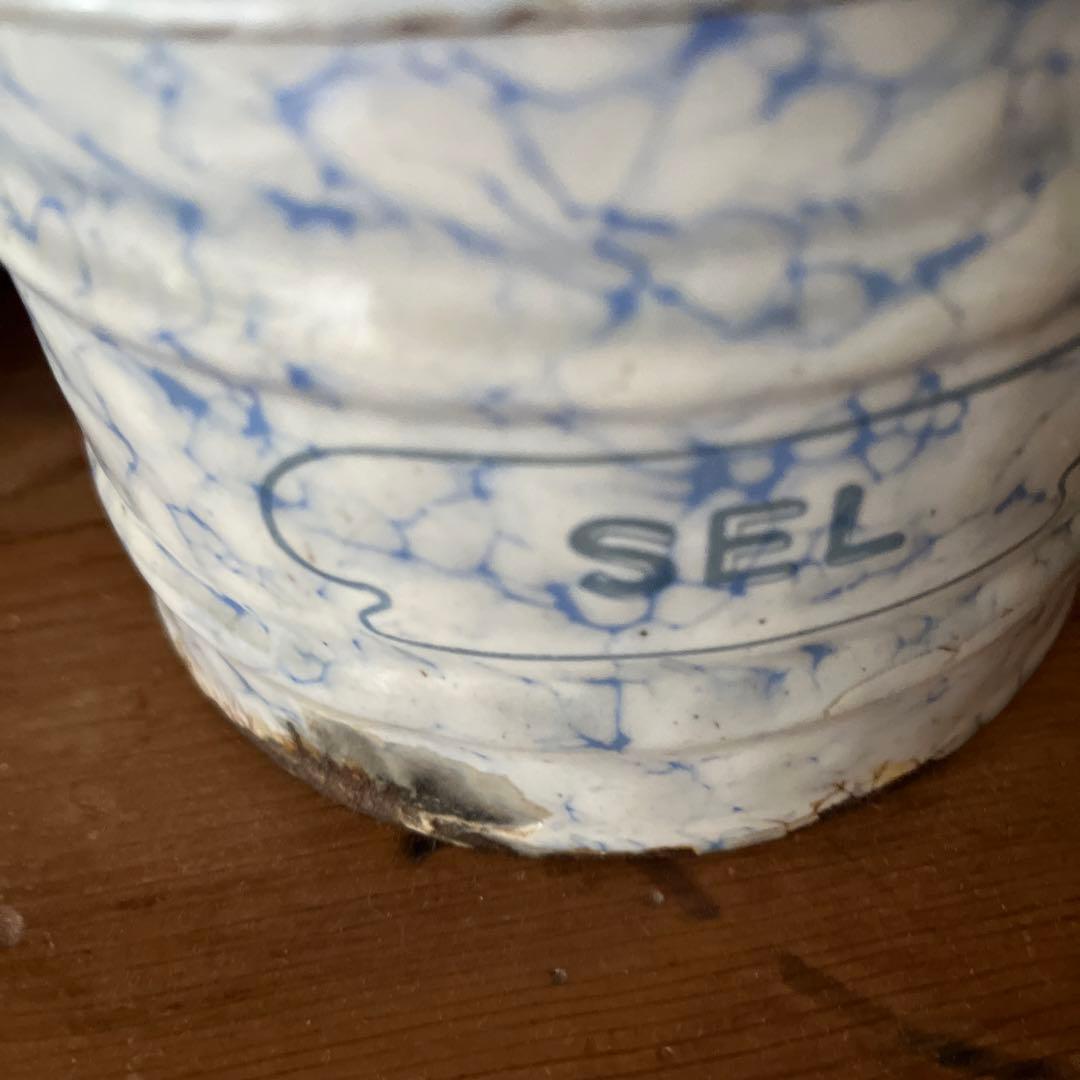 フランスアンティーク＊Japy＊Sel缶 セル缶＊ホーロー フランス