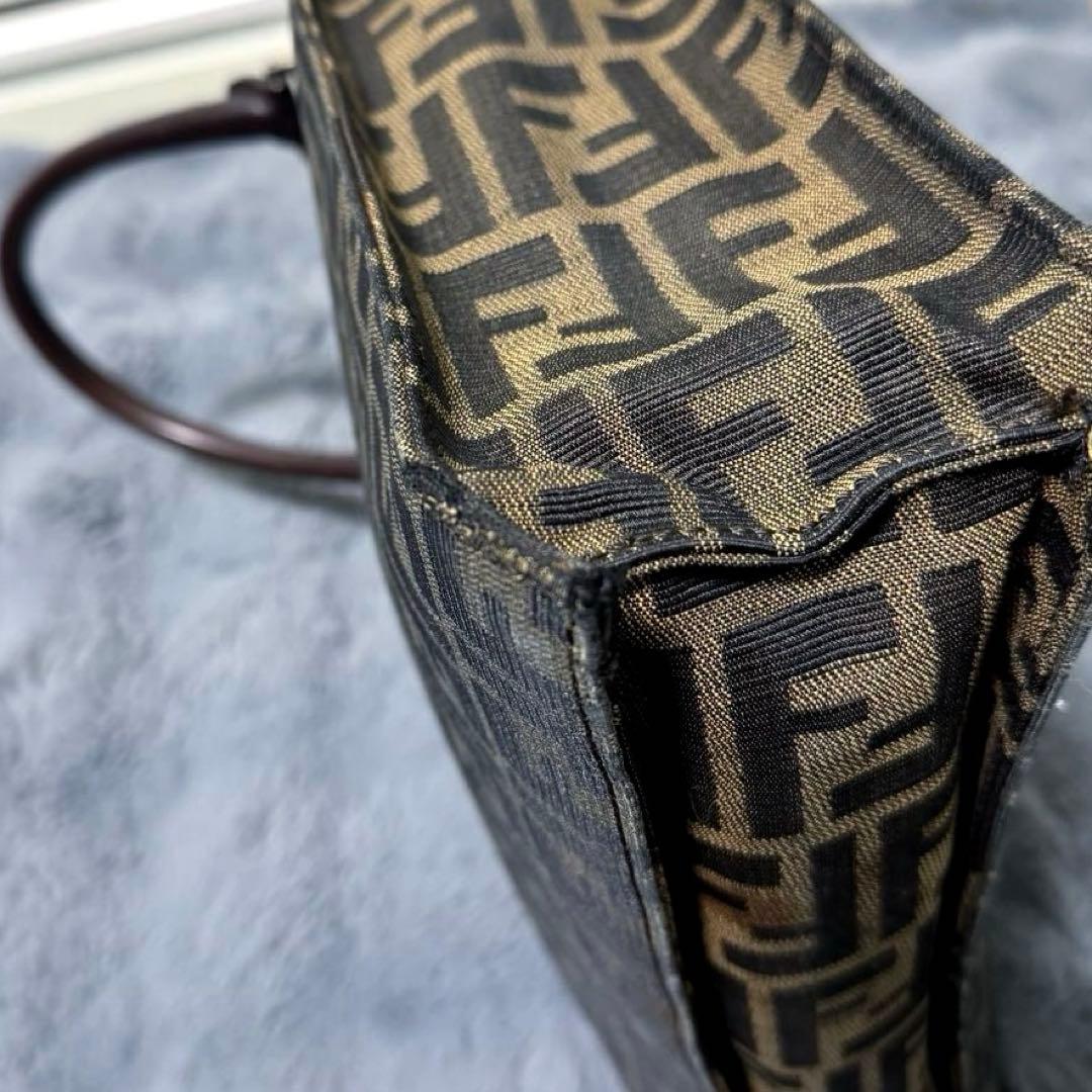 Fendi FFロゴトートバッグ ズッカ柄 キャンバス レザー モノグラム