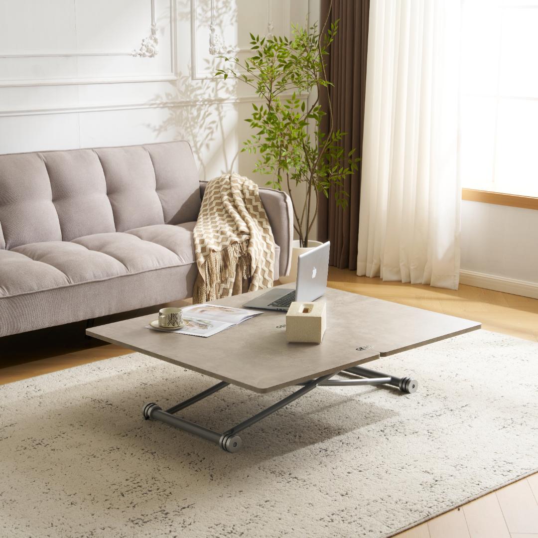 感謝祭！赤字価格！テーブル 天板が2倍に広がるガス圧昇降テーブル