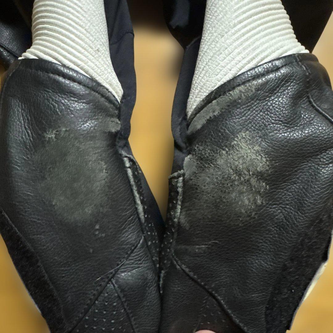Tachik 黒白革ツナギ 上下セット両膝擦れ傷あり
