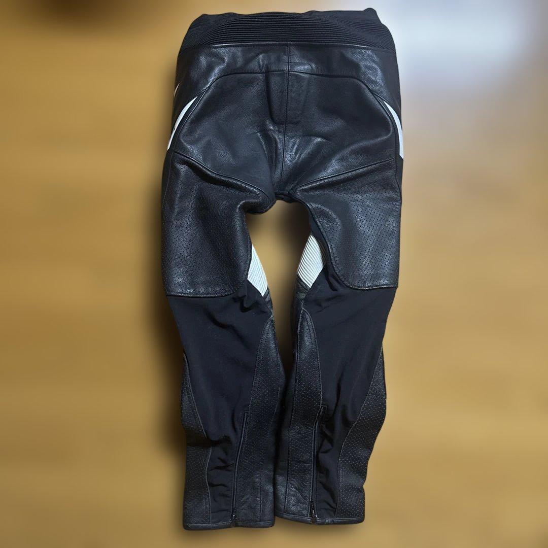 Tachik 黒白革ツナギ 上下セット両膝擦れ傷あり
