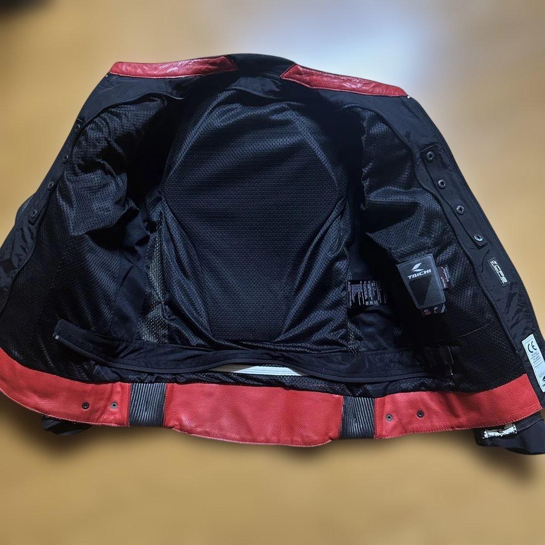 Tachik 黒白革ツナギ 上下セット両膝擦れ傷あり