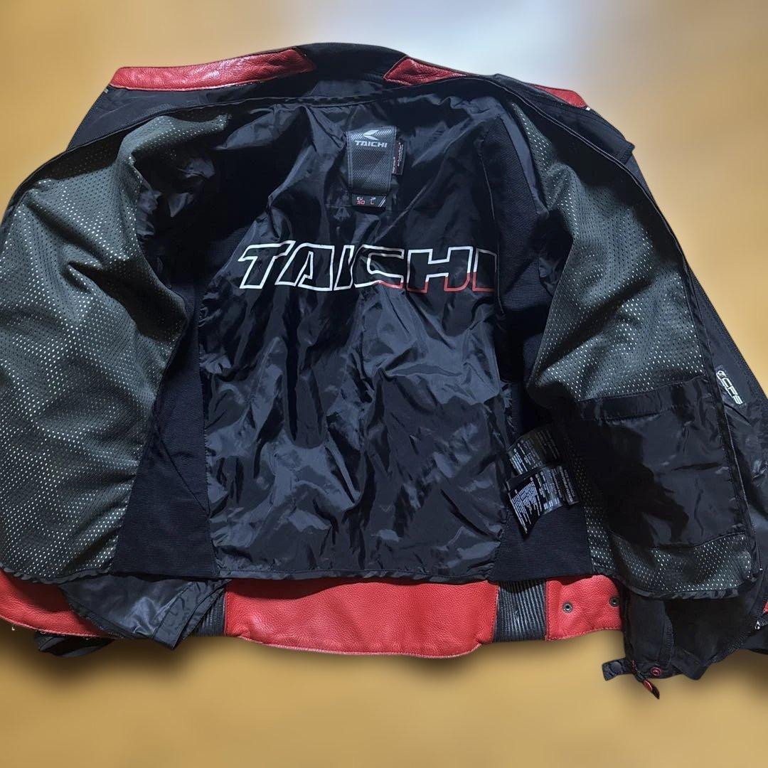 Tachik 黒白革ツナギ 上下セット両膝擦れ傷あり