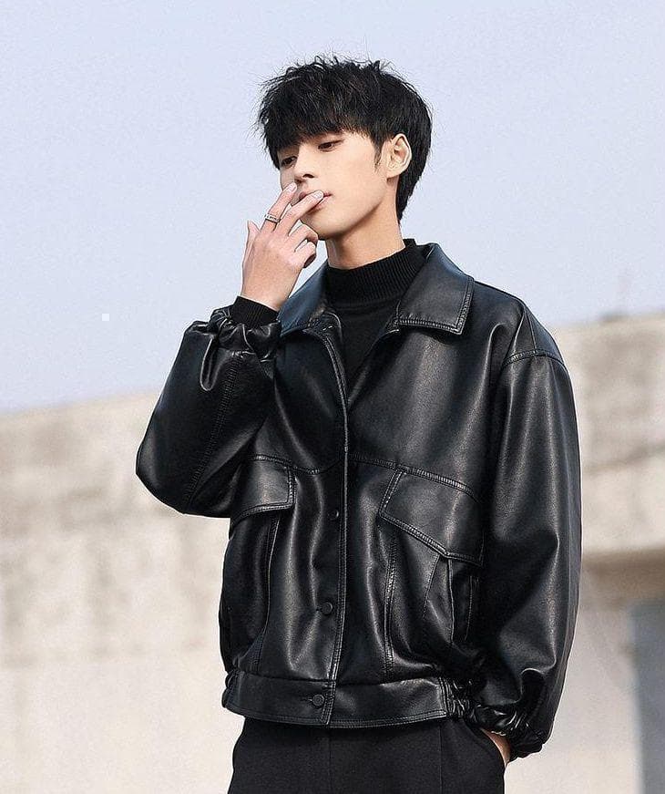 ボックスシルエット レザージャケット ライダースジャケット - メルカリ