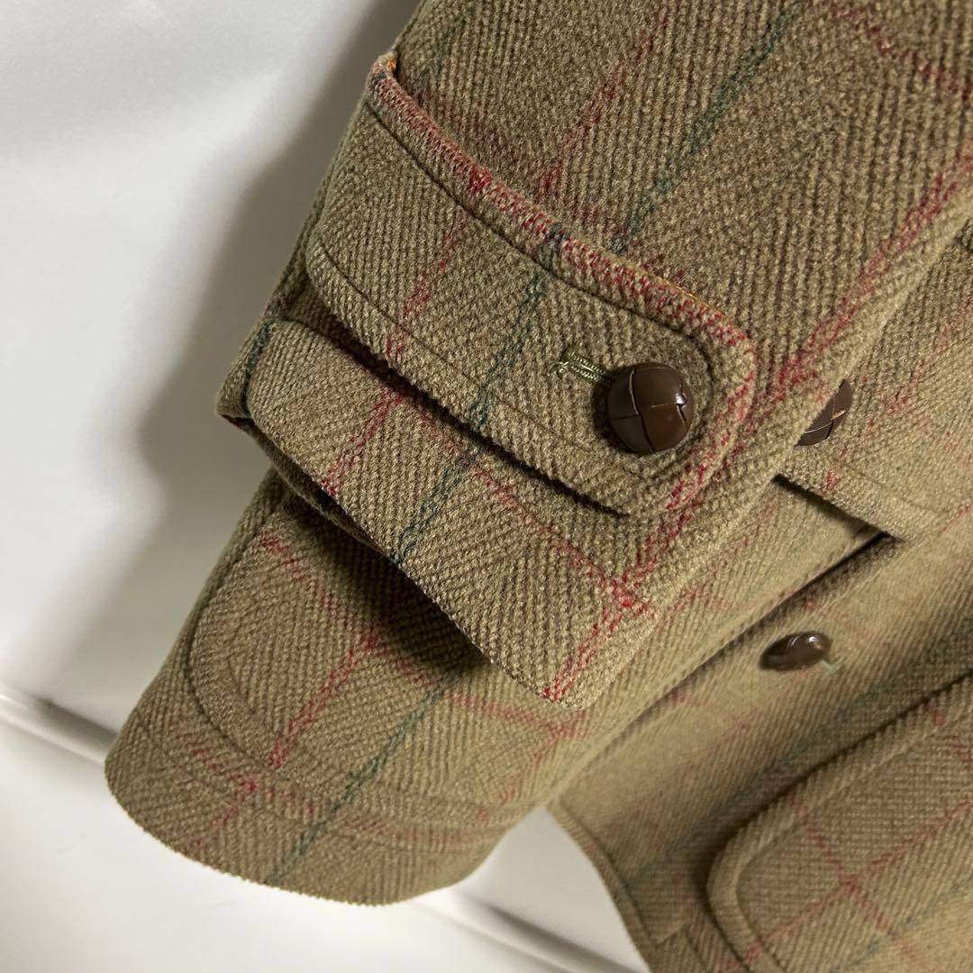 英国製 □MONTGOMERY チェック柄 ウール コート L vintege