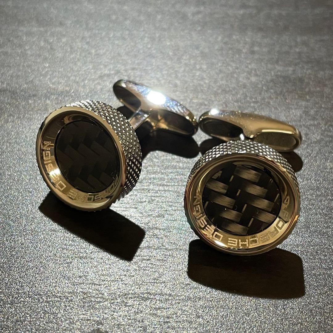 ポルシェデザイン　PORSCHE DESIGN カーボン柄 デザイン カフス ポルシェデザイン PORSCHE DESIGN カーボン柄 デザイン カフス