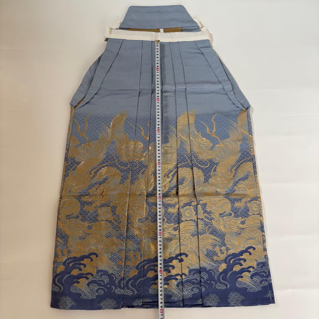 7-138)馬乗袴 2尺1寸 水色 龍柄 金 - メルカリ