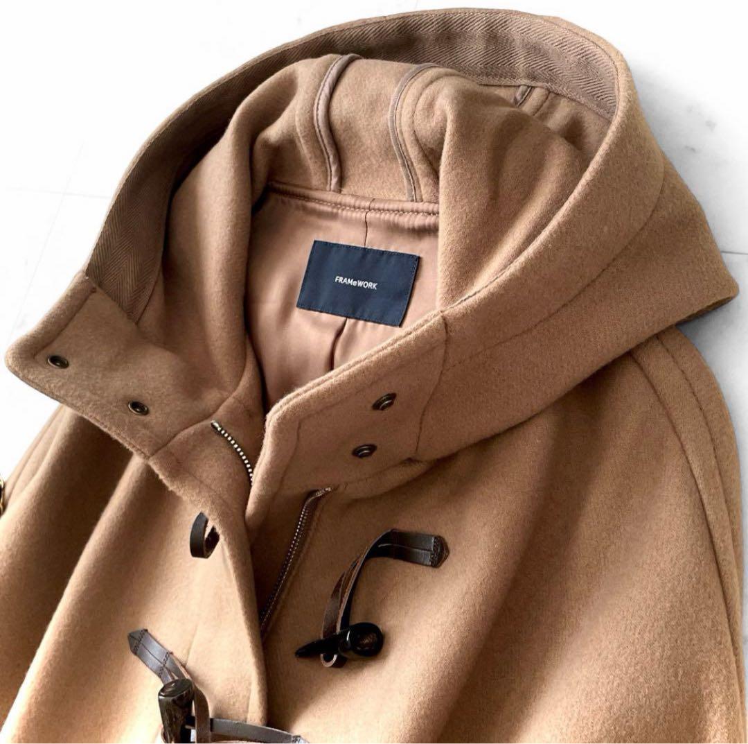 極美品 フレームワーク 23AW メルトン ダッフル ポンチョコート