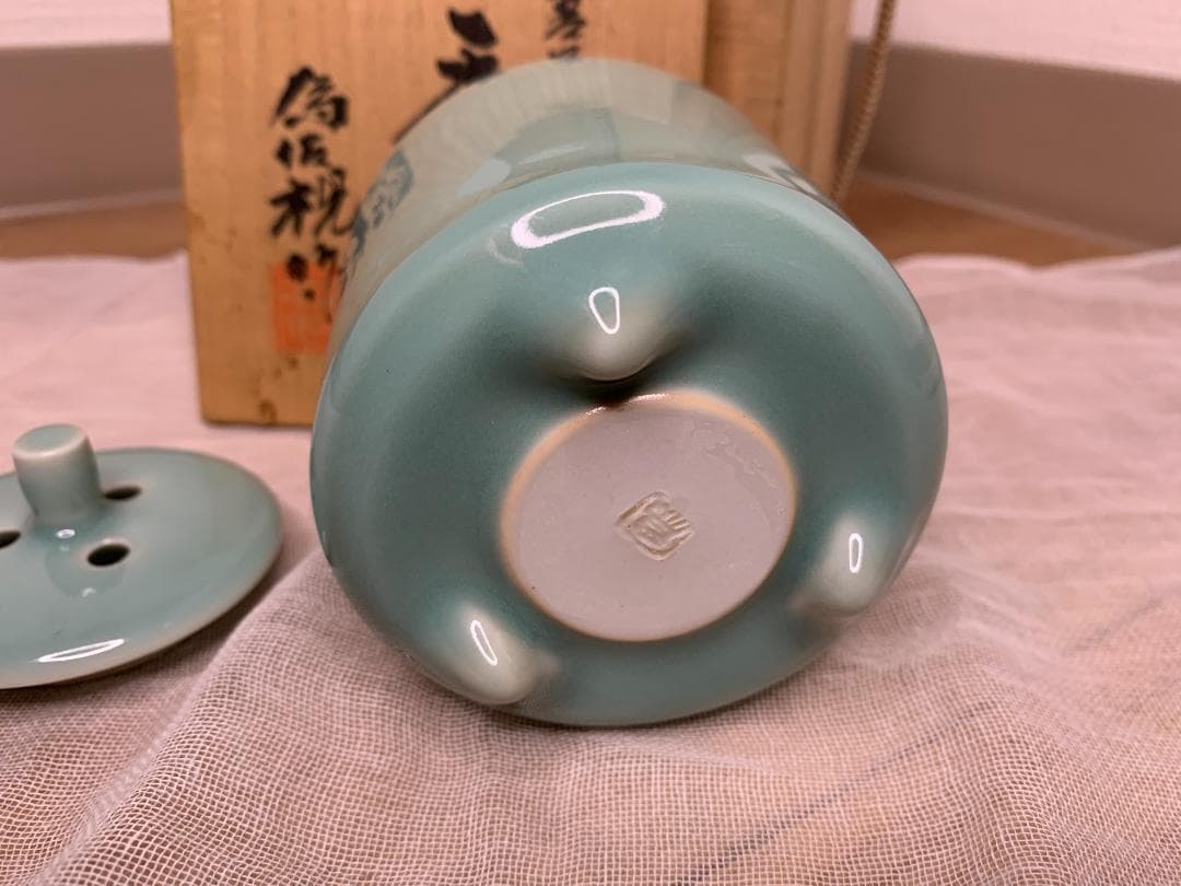 香炉 青磁 供箱付き 【大特価】【美品】お香 古美術品 骨董 seiji