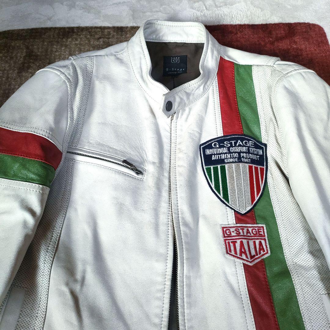 イタリアカラー　ホワイトレザージャケット　本革 楽天市場】【訳あり】 Freedom 革ジャン 本革 メンズ ジャケット