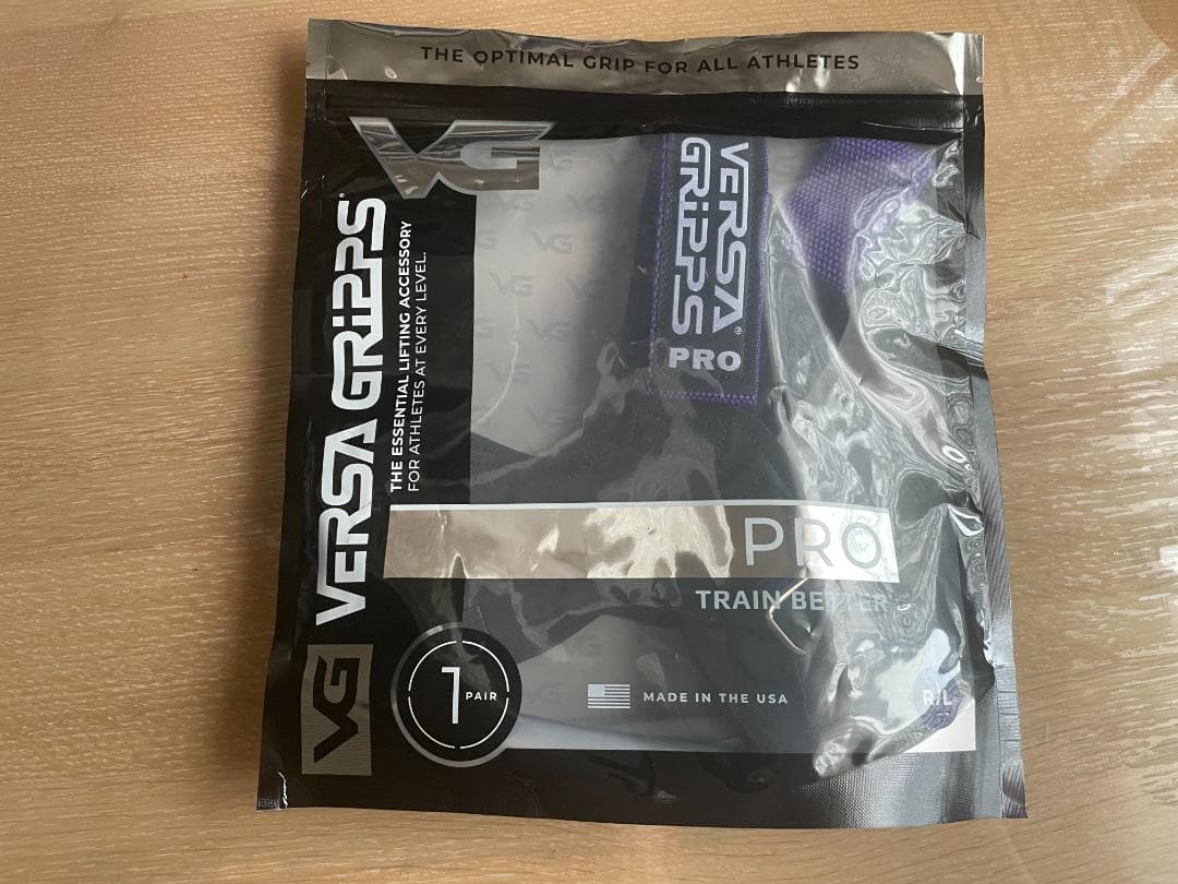 新品未使用　VERSA GRIPPS PRO R/Lサイズ パープル Versa Gripps Pro Series Lifting Straps
