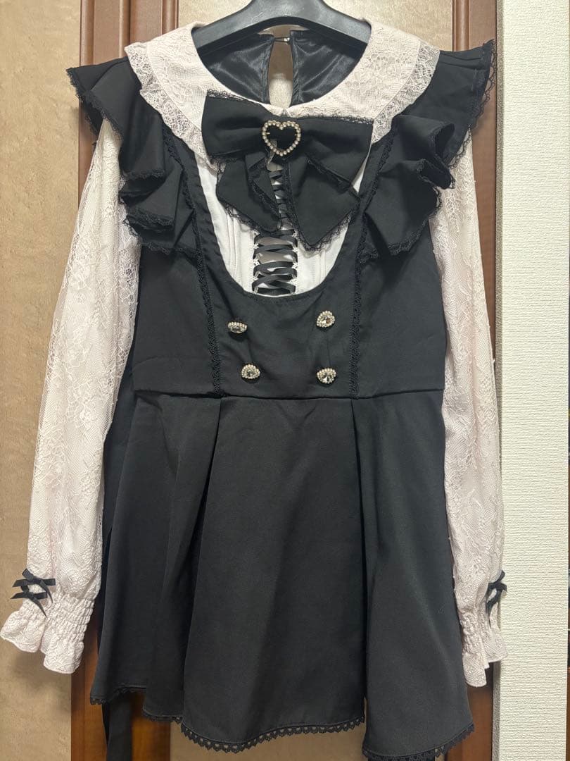 LIZLISA セットアップ リズリサ フリルスピンドルセットアップ 黒