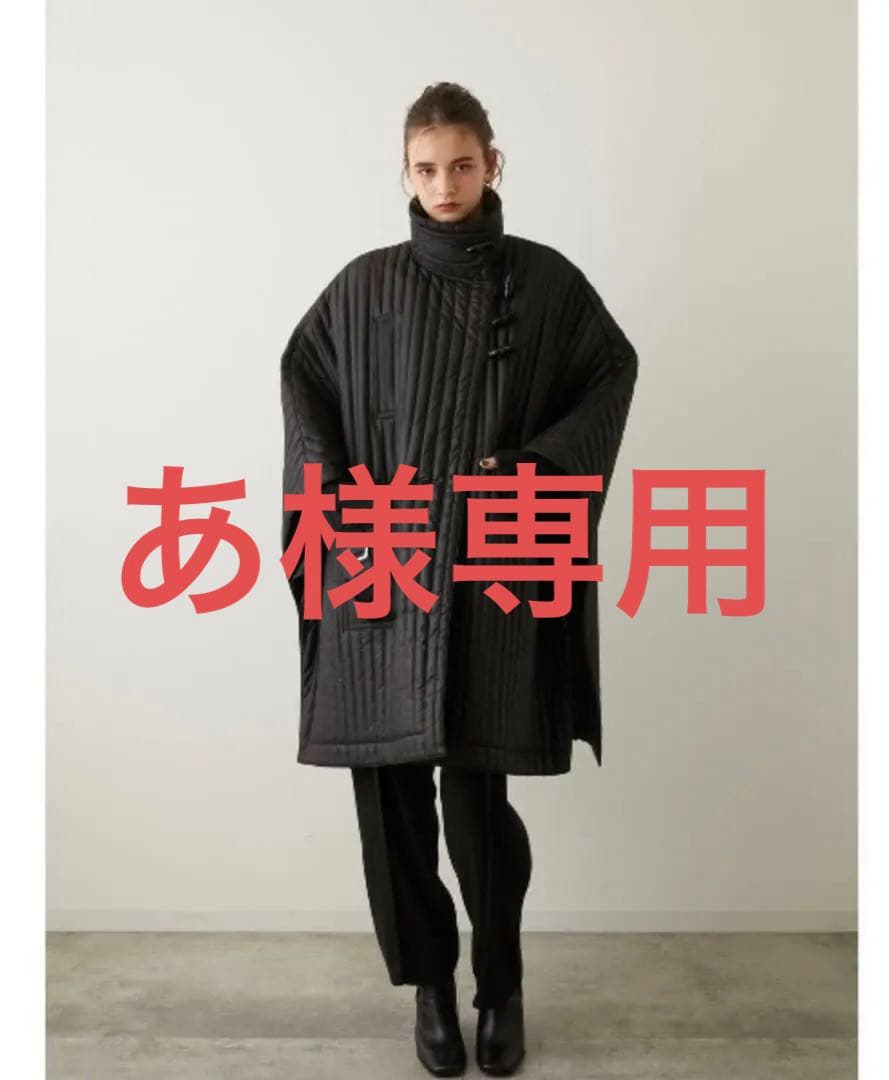 la peau de gem ナイロンキルティングポンチョ コート アウター