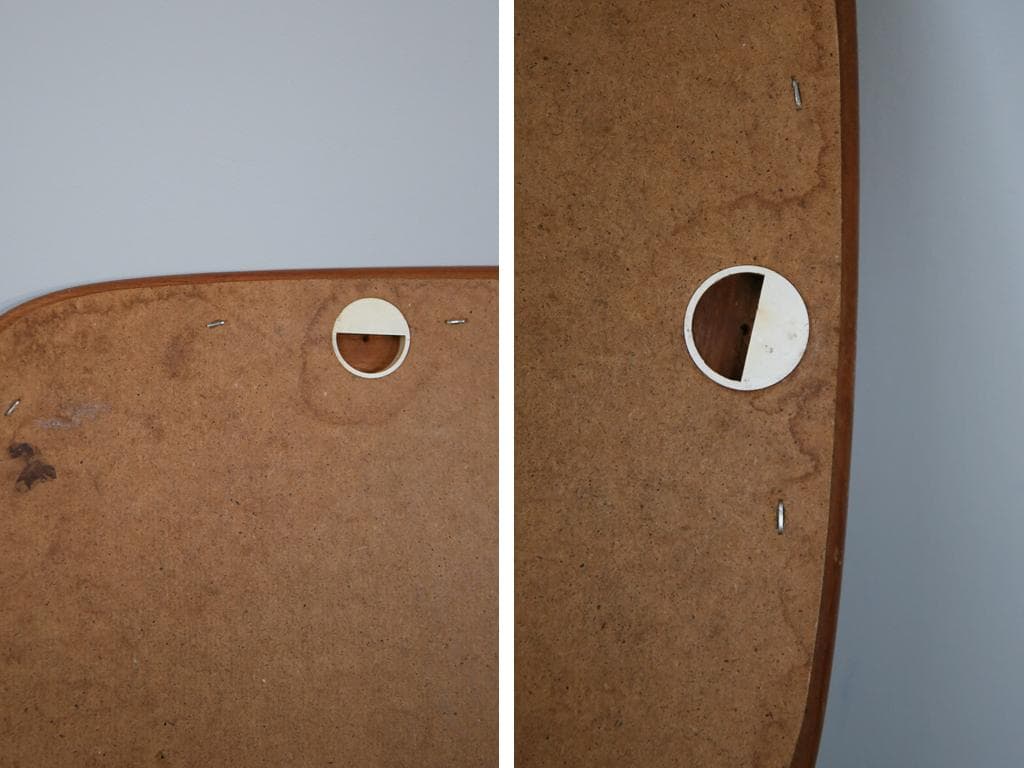 英国アンティークチーク古木ウォールミラー/木製壁掛け鏡/立鏡/姿見(91