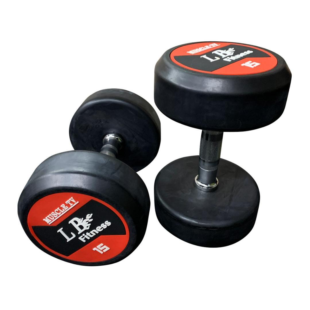 ラバー ダンベル 15kg × 2個 セット ダンベル 15kg 2個セット ラバーダンベル 30kgセット ダンベルセット