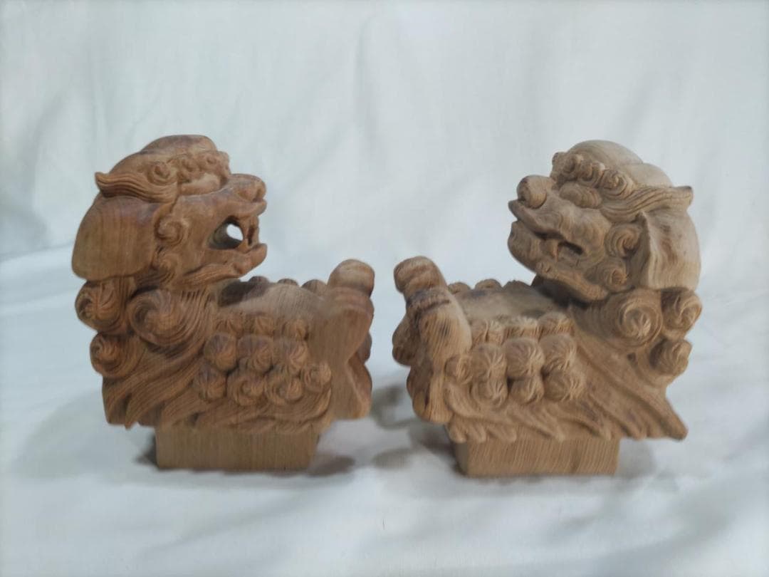 値下げ！【獅子鼻】3寸　社寺仏閣、山車、屋台、木鼻、だんぢり彫刻 　1組（2体） tanakasouken_225