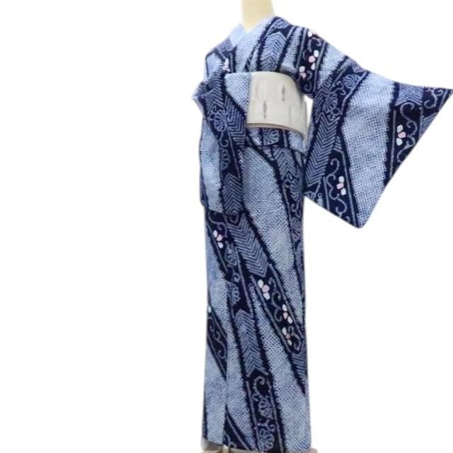 Y3456◆美品 有松鳴海絞り 綿 広衿仕立て 背・胸当て付 手縫い 高級浴衣