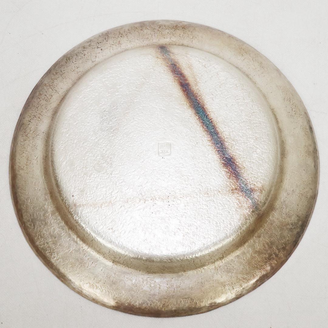 聖鐡堂 大岡銕平作 純銀 槌痕 圓式 菓子盆 共箱 158.3g