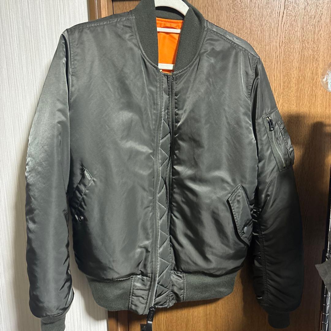リバーシブル MA-1 フライトジャケット グレー/オレンジ リバーシブル
