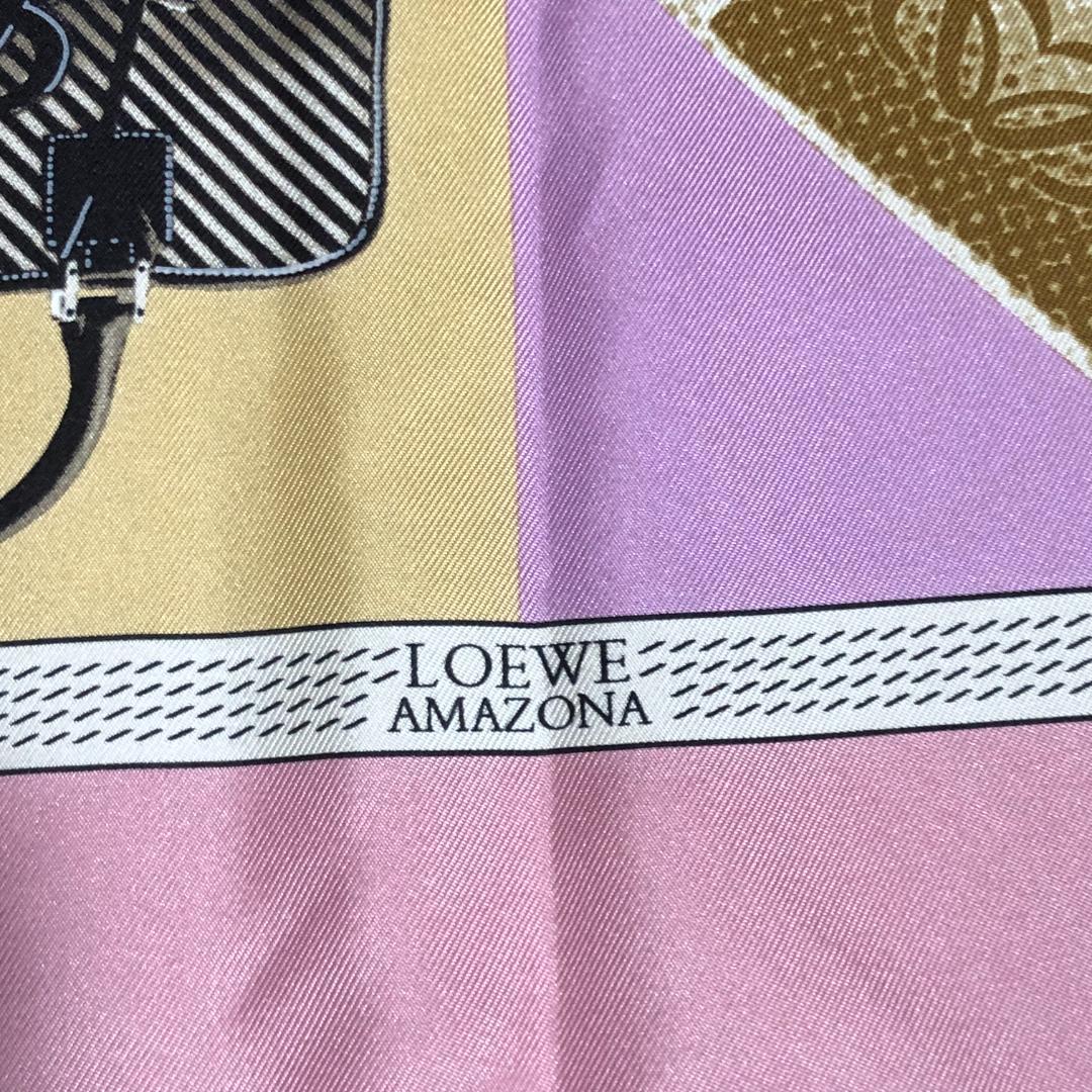 LOEWE アマソナ アナグラム 大判 スカーフ ショール シルク