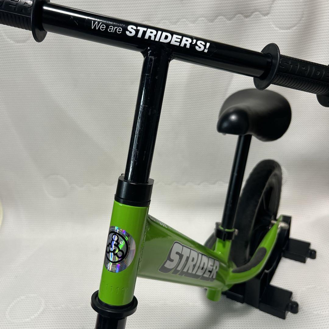 美品 ストライダー キックバイク ST-J4 グリーン スタンド付き美品